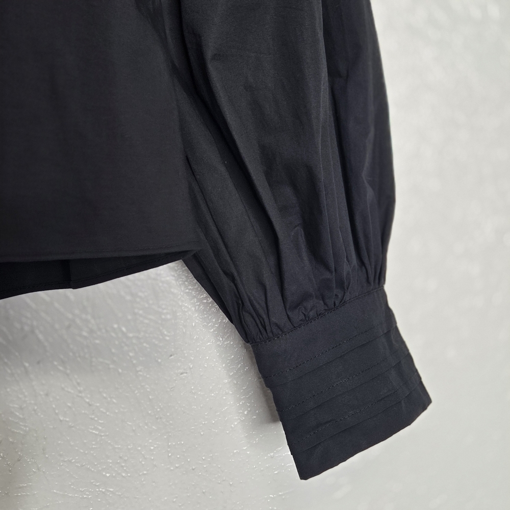 Ulla Johnson Black Marika Poplin Balloon Long Sleeve Blouse Women's Size 8 - Picture 11 of 14